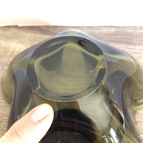 Vtg Franciscan Smokey Glass Flower Shape Bowl - Picture 10 of 10